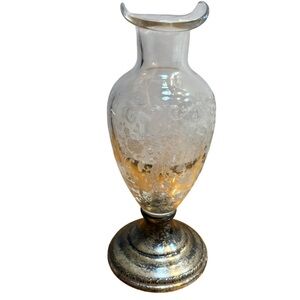 vintage Cambridge Glass Chantilly French dressing bottle sterling silver base